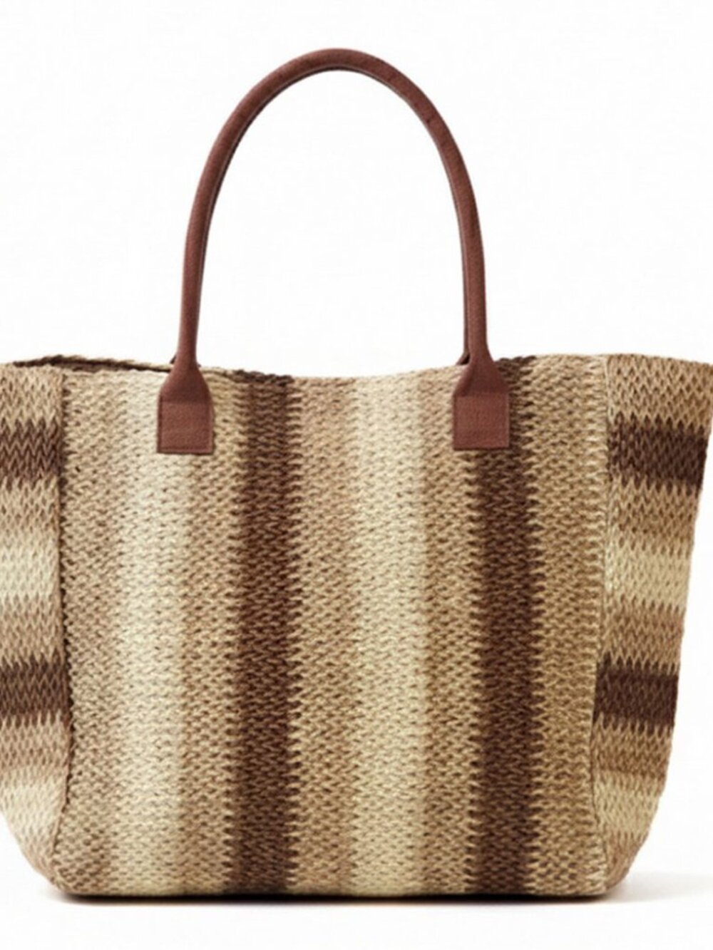 Large Straw Tote Bag in Brown. NEW